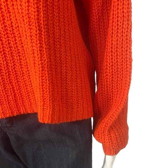 EILEEN FISHER Size L Organic Cotton Knit Oversized Shaker Sweater Orange - Picture 4 of 7